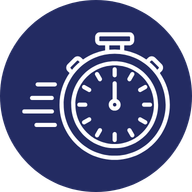Icône représentant la rapidité de service avec un chrono